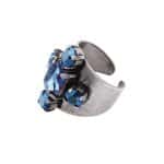 ring cross blue crystals silver metal by on aura tout vu