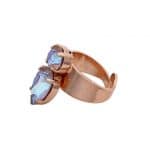 Bague BASAK ornée de cristaux bleu violacé – Image 2