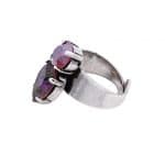 Ring purple crystals in antique silver metal by on aura tout vu