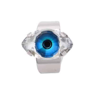 bley crystal evil eye ring by on aura tout vu