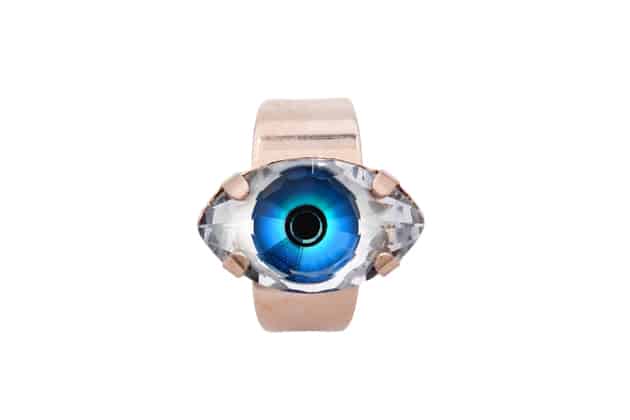 bague evil eye rose gold et bleu par on aura tout vu
