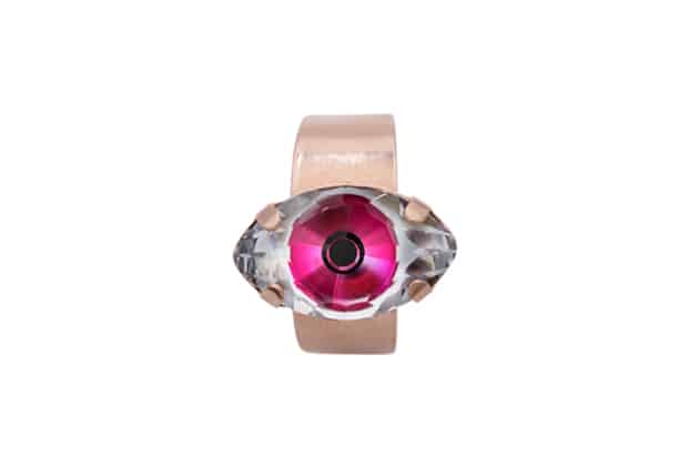 evil eye ring pink and metal gold pink by on aura tout vu