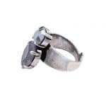 bague cristaux gris et metal argent par on aura tout vu