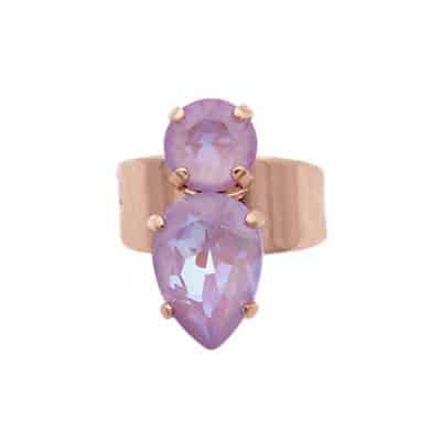 parma ring with crystals and pink gold metal by on aura tout vu