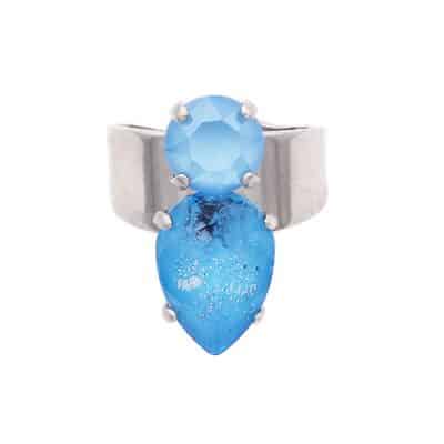 Bague MADHAVI Bleue pailleté