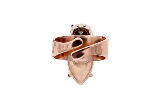 bague en cristaux opale blanc irisé metal rose gold par on aura tout vu