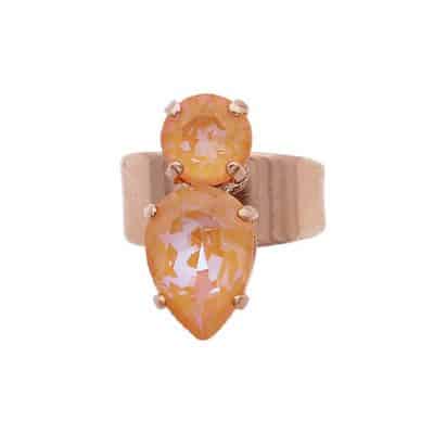 bague cristaux rose et metal gold rose par on aura tout vu