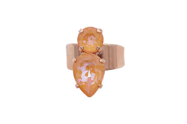 pink crystal and gold metal ring by on aura tout vu
