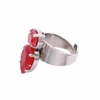 MADHAVI Ring Red glitter