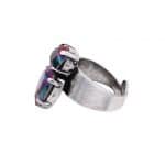 bague en cristaux sacrabeus et metal argent par on aura tout vu