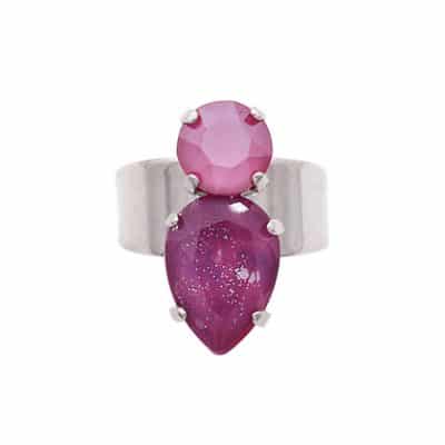 MADHAVI Ring Purple glitter