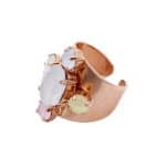 ring cross crystals pastels metal pink gold by on aura tout vu