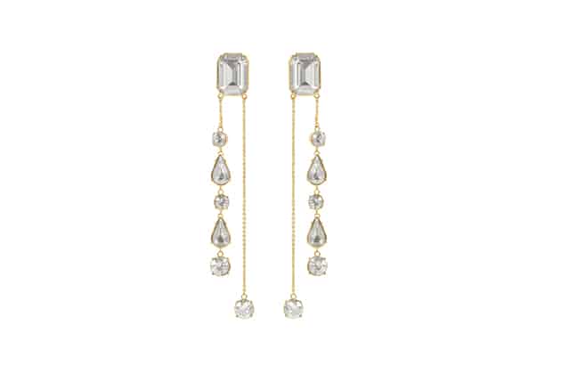 Boucles d’oreilles AVIVA en métal doré et cristaux par on aura tout vu