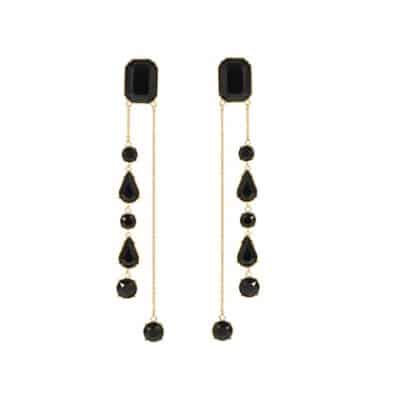 AVIVA earrings in gold metal and crystals by on aura tout vu