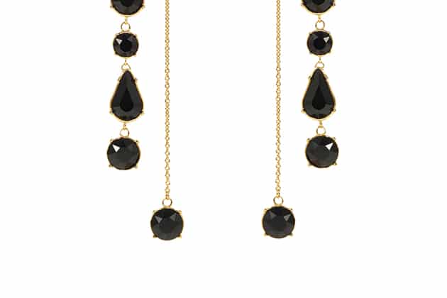 Boucles d’oreille AVIVA ornées de cristaux noirs – Image 3