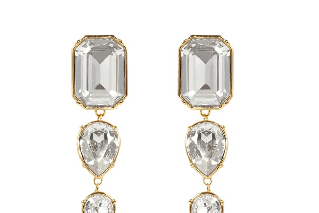 Boucles d’oreille AMAYA ornées de cristaux blancs – Image 2