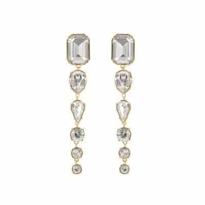 AMAYA earrings in crystal and gold metal by on aura tout vu