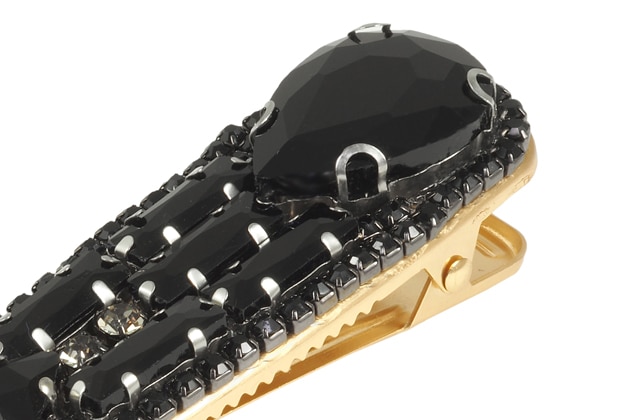 Pince à cheveux CANDYCE ornée de strass noirs – Image 2