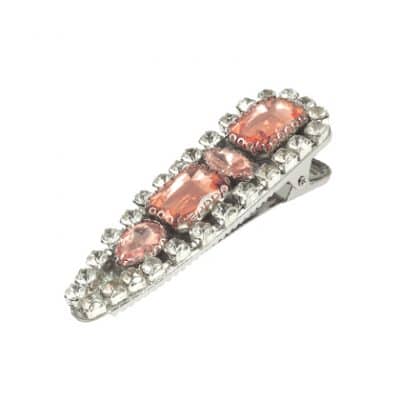 CARLA hair clip in white and pink rhinestones by on aura tout vu