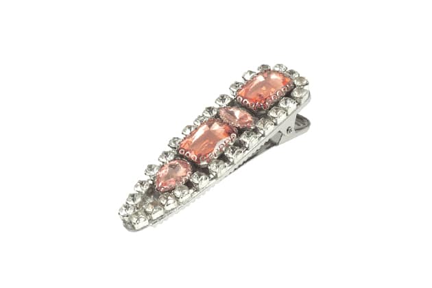 CARLA hair clip in white and pink rhinestones by on aura tout vu