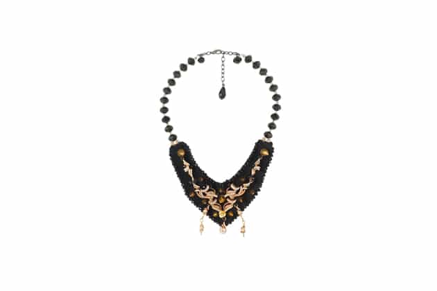necklace black gold beads by on aura tout vu
