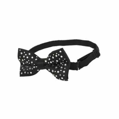 Black COLLINS bow tie with white rhinestones