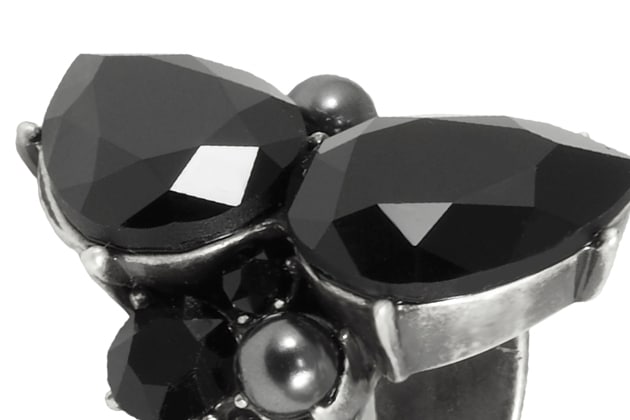 Bague ELISABETH ornée de perles et de cristaux noirs – Image 2