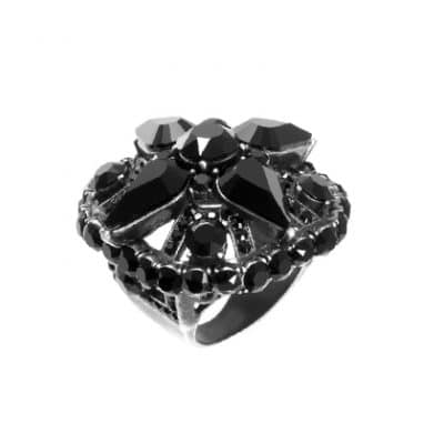 KELLY ring in black crystal