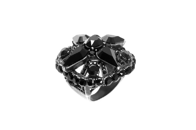 KELLY ring in black crystal