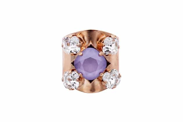 Cocktail ring with square parma crystals by on aura tout vu