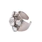 bague de coctail strass carre et matal argente par on aura tout vu