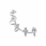 Bague cinq doigts MEDUSA en métal argenté orné de cristaux blancs – Image 2