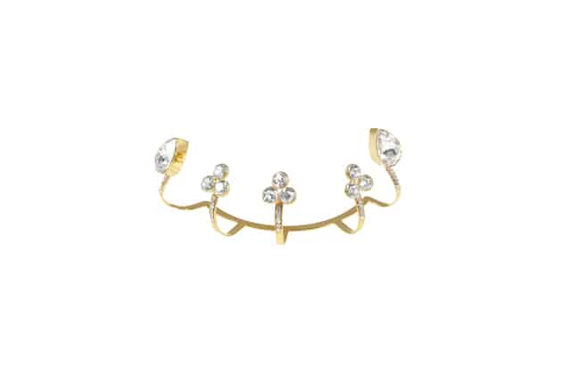 Bague à scinque doit avec des cristaux