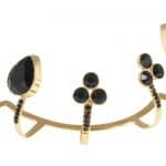 Bague cinq doigts MEDUSA en métal doré orné de cristaux noirs – Image 3