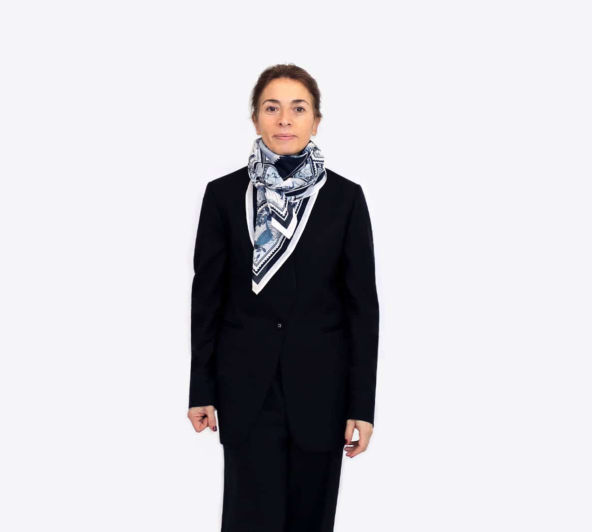 Carré DEUS imprimé de timbres noirs et blancs – Image 8