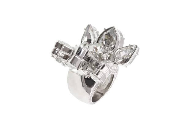 EDWARD ring with white crystals