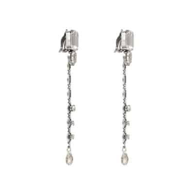 boucles d oreille cristaux blanc chaines maille grain de cafe on aura tout vu