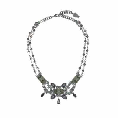 black diamond and silver night metal necklace on aura tout vu