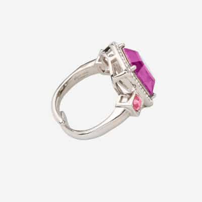 bague en metal et cristal rose par moulin rouge by on aura tout vu
