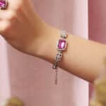 braclet rose en metal et cristal par moulin rouge by on aura tout vu