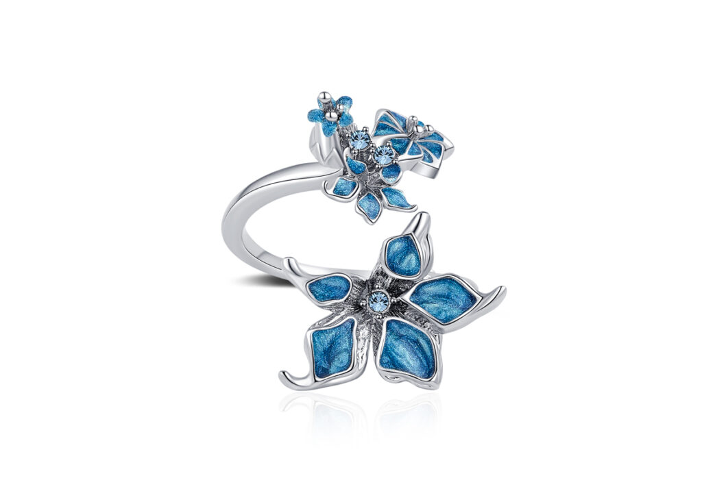 Bague Réglable Style Victorien Avec Cristaux Colorés - Neuf Avec étiquettes - Acier Et Zircon