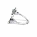 Bague réglable Dila fleurs Datura et cristaux vertes – Image 2