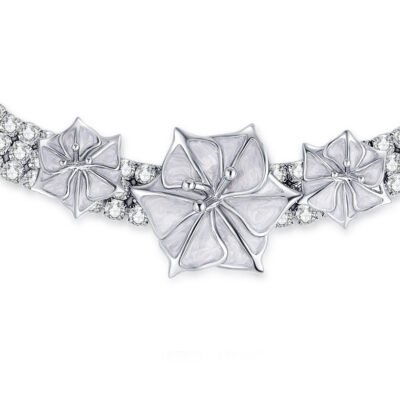 Collier choker Darius en cristal et fleurs Datura – Image 5