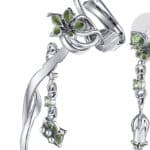 Manchette d'oreille Damien cristaux et fleurs Datura vertes – Image 5