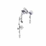 Manchette d'oreille Damien cristaux et fleurs Datura violettes – Image 4