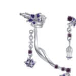 Manchette d'oreille Damien cristaux et fleurs Datura violettes – Image 5