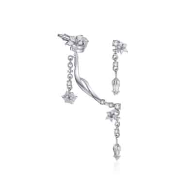 manchette boucle doreille blanche fleurs datura zhang-zhehan-x on aura tout vu ear-cuff