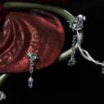 Manchette d'oreille Damien cristaux et fleurs Datura blanches – Image 8