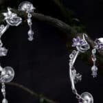 Manchette d'oreille Damien cristaux et fleurs Datura violettes – Image 10