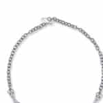 Collier Damien cristaux et fleurs Datura émaillée blanches – Image 6